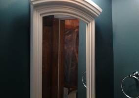 Bathroom Vanity – new mirror, lighting and paint