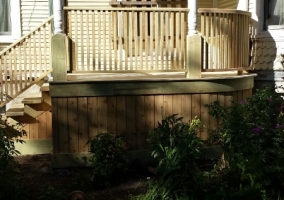 Railing and stairs on Victorian Home