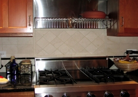 Replaced tile backsplash